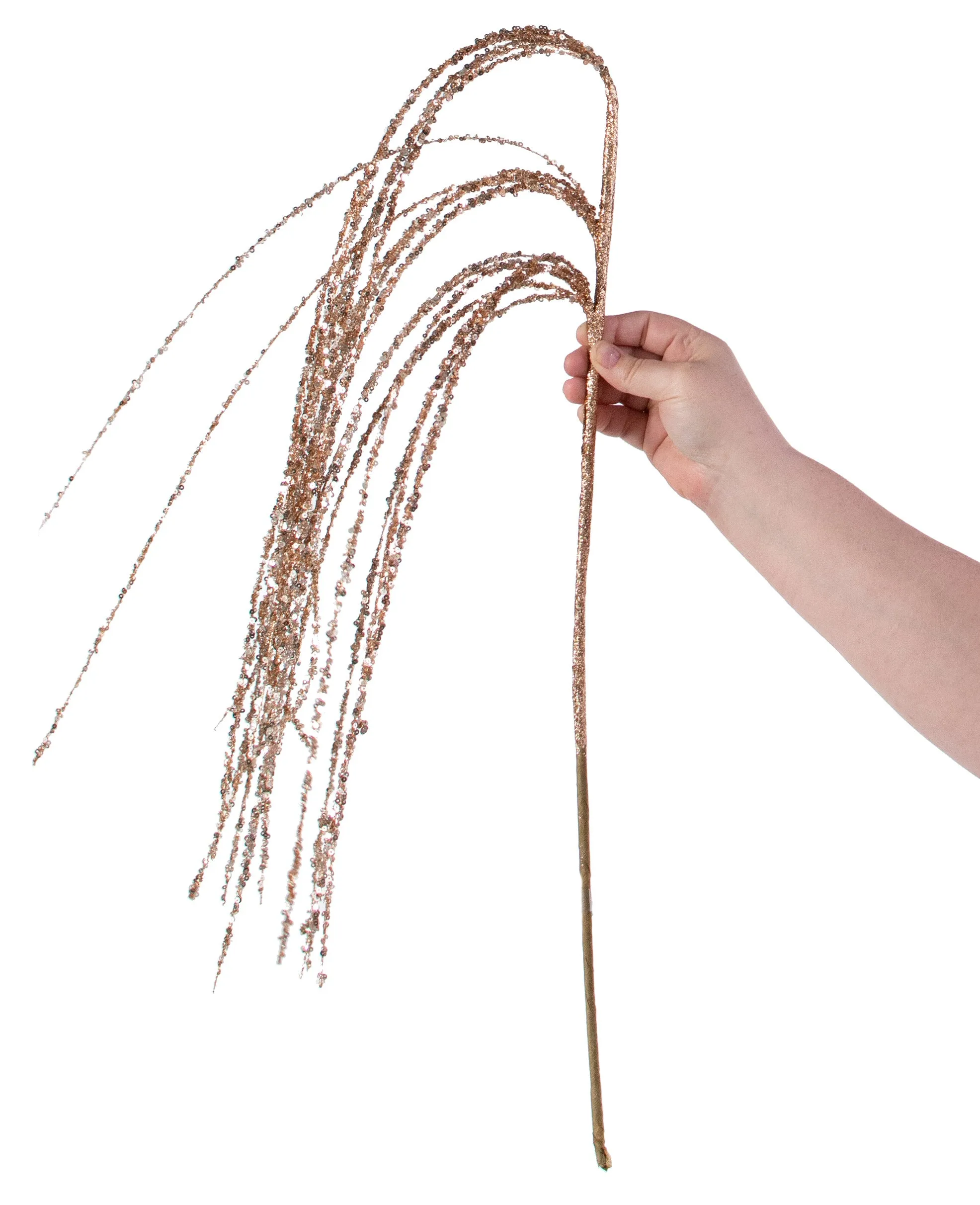 43" Hanging Sequin Spray: Rose Gold