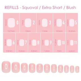 Charme Gel Extension Tips Refill / Squoval / Extra Short / Blush