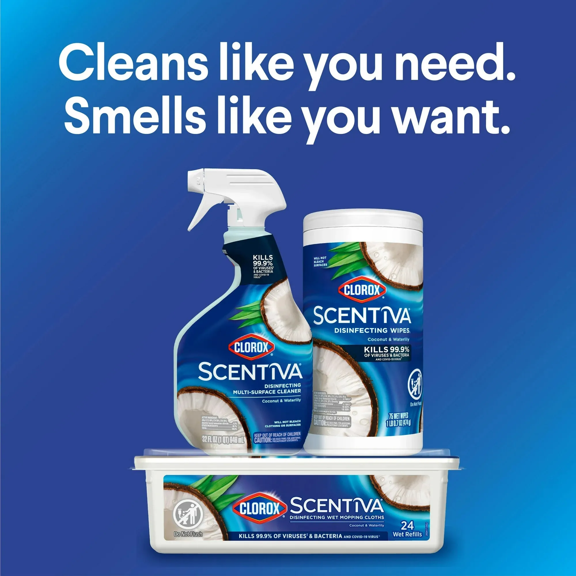 Clorox Scentiva Multi Surface Cleaner Spray, Pacific Breeze and Coconut, 32 fl oz