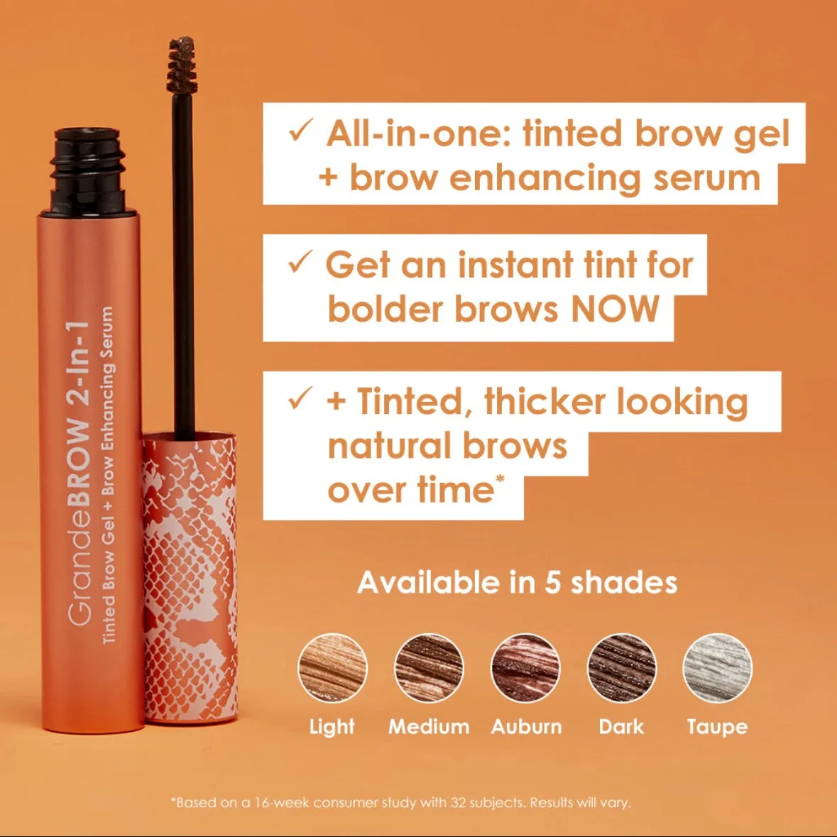 GrandeBROW 2-in1 Tinted Brow Gel   Brow Enhancing Serum