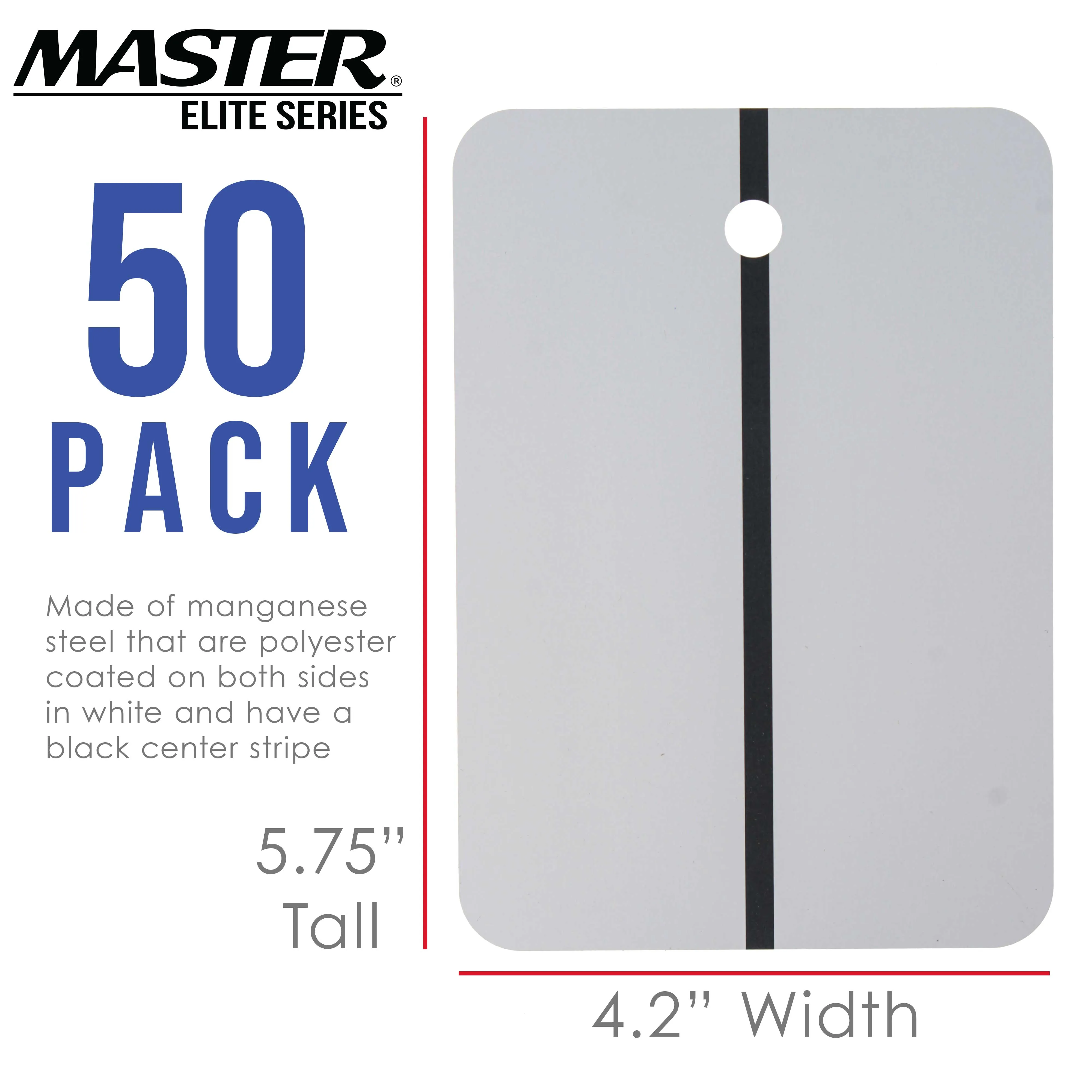 Master Elite Paint Color Matching Spray Out Metal Panel Cards (Pack of 50, White) - Test Coverage, Sheen, Metallic Flow - Check Color Match Accuracy
